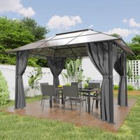 Devoko - 3 x 4 m großes Pavillon-Festzelt aus Aluminium mit PC-Dachseitenwänden, dunkelgrau - dunkelgrau Devoko - 3 x 4 m großes Pavillon-Festzelt aus Aluminium mit PC-Dachseitenwänden, dunkelgrau - dunkelgrau von DEVOKO