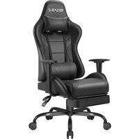 Devoko Gaming Chair Ergonomischer Gamer Sessel H?henverstellbar und R¨¹ckenlehne mit Fu?st¨¹tze Gamer Stuhl Unterst¨¹tzt bis zu 130 kg Drehbarer von DEVOKO