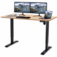 Höhenverstellbarer Schreibtisch (160x80 cm) - Schreibtisch Höhenverstellbar Elektrisch Touchscreen,Spleißbrett,Schwarze - beige - Schwarze - beige von DEVOKO