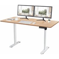 Devoko - Höhenverstellbarer Schreibtisch (160x80 cm) - Schreibtisch Höhenverstellbar Elektrisch Touchscreen,Spleißbrett,Weiß -beige - Weiß -beige von DEVOKO