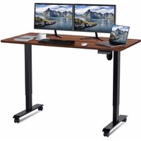 Höhenverstellbarer Schreibtisch (160x80 cm) - Schreibtisch Höhenverstellbar Elektrisch Touchscreen,mit Rollen,Spleißbrett,Schwarze - geflammten von DEVOKO