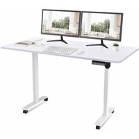 Höhenverstellbarer Schreibtisch (160x80 cm) - Schreibtisch Höhenverstellbar Elektrisch Touchscreen,mit Rollen,Spleißbrett,Weiß - Weiß - Devoko von DEVOKO