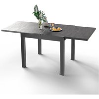 Gartentisch Rechteckiger Ausziehbarer Tisch Ausziehtisch Garten Esstisch 80×160cm Dunkelgrau von DEVOKO