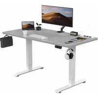 Devoko - Höhenverstellbarer Schreibtisch mit USB-Buchse und kabellosem Ladepad Grau 160 cm x 80 cm - Grau von DEVOKO