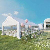 Partyzelt 4x10m Festzelt Pavillon100% Wasserdicht UV-Schutz - Weiß - Devoko von DEVOKO