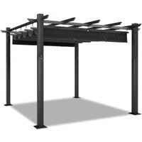 Pavillon/pergola aluminium -3 x 3m-bâche escamotable 5 coulissantes -dunkelgrau - dunkelgrau - Devoko Pavillon/pergola aluminium -3 x 3m-bâche escamotable 5 coulissantes -dunkelgrau - dunkelgrau - Devoko von DEVOKO