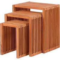 DEVRIES 3er-Tisch-Set »Woodie«, Teak - braun von DEVRIES