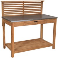 DEVRIES Pflanztisch »Woodie«, BxHxT: 125 x 124 x 66 cm, Tischplatte: Verzinkterstahl - braun von DEVRIES