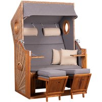 DEVRIES Strandkorb, BxHxT: 120 x 155 x 80 cm, Halblieger, beige-braun von DEVRIES