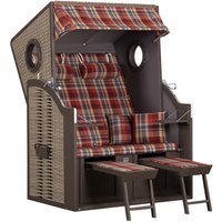 DEVRIES Strandkorb, BxHxT: 120 x 160 x 80 cm, Halblieger, grau-braun DEVRIES Strandkorb, BxHxT: 120 x 160 x 80 cm, Halblieger, grau-braun von DEVRIES