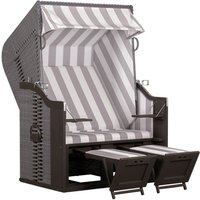 DEVRIES Strandkorb, BxHxT: 124 x 159 x 87 cm, Halblieger, grau-braun DEVRIES Strandkorb, BxHxT: 124 x 159 x 87 cm, Halblieger, grau-braun von DEVRIES