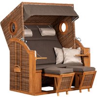 DEVRIES Strandkorb, BxHxT: 140 x 160 x 80 cm, Halblieger, beige-braun von DEVRIES