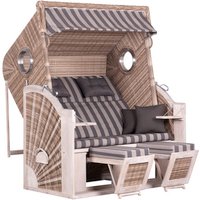 DEVRIES Strandkorb, BxHxT: 145 x 160 x 80 cm, Dreiviertelllieger, beige-braun - grau DEVRIES Strandkorb, BxHxT: 145 x 160 x 80 cm, Dreiviertelllieger, beige-braun - grau von DEVRIES
