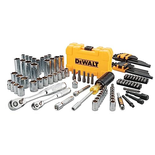 DeWALT DWMT73801-1 108-teiliges metrisches imperiales 1/4 Zoll 3/8 Zoll Mechaniker-Werkzeug-Set von DEWALT