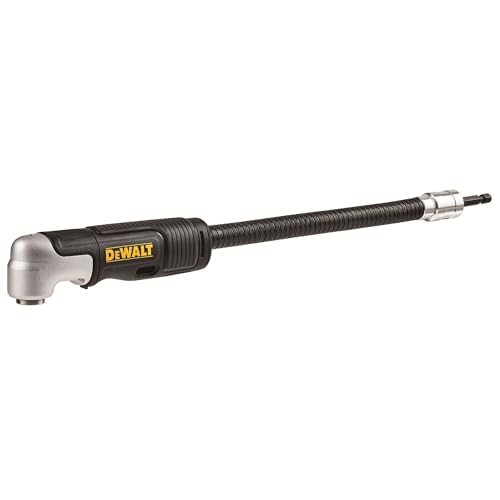 Dewalt Extreme Impact 3-teiliger 1/4“ Winkelbohrvorsatz DT20502 (Set mit Basiskopf, Handgriff, flexibler Verlängerung für Schlagschrauber, magnetischer Bithalter, mit Innensechskant-Aufnahme) von DEWALT