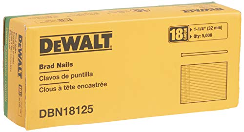 DEWALT Brad Nails, strapazierfähig, 18 GA, 3,8 cm, 5000 Stück (DBN18125) von DEWALT