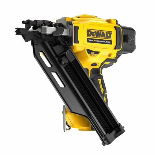 DEWALT 18V XR Akku-Nagler (90mm, bürstenloser Motor, für Ringschaft-Nägel bis 2,8mm, Einzel- und Serienauslösung, Lieferung ohne Akku und Ladegerät), DCN930N-XJ von DEWALT