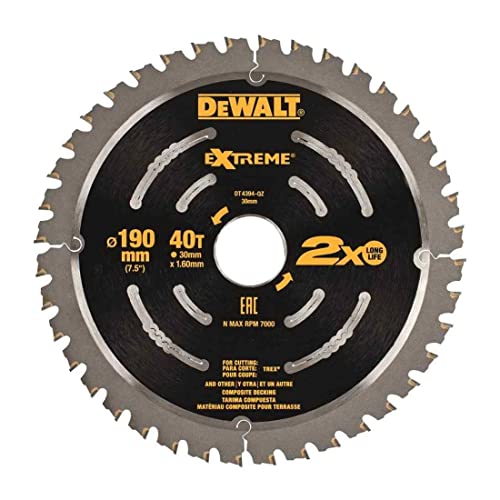 DEWALT DT4394-QZ DT4394-QZ-Hoja de Sierra Circular para suelos compuestos 190mm von DEWALT