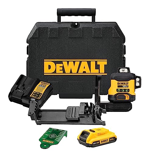 Dewalt 360° Akku-Multilinienlaser Grün DCLE34031D1 (selbstnivellierend, Genauigkeit +/- 0,3mm/m, kompatibel mit 18V XR Akkus, inkl. Akku & Ladegerät, Koffer, Wandhalterung, Zieltafel) Dewalt 360° Akku-Multilinienlaser Grün DCLE34031D1 (selbstnivellierend, Genauigkeit +/- 0,3mm/m, kompatibel mit 18V XR Akkus, inkl. Akku & Ladegerät, Koffer, Wandhalterung, Zieltafel) von DEWALT