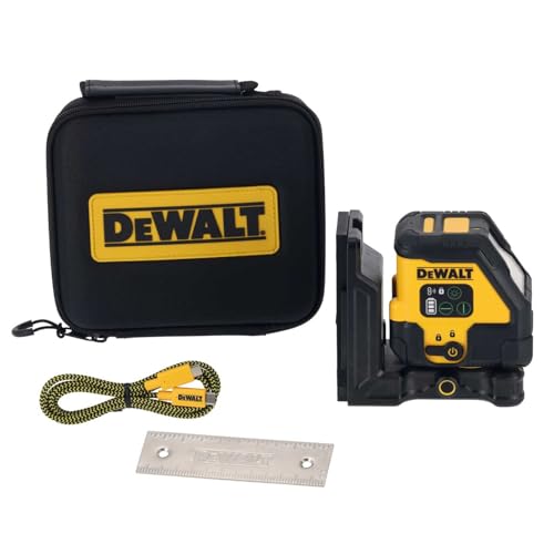 DEWALT Kompakter Linienlaser mit grüner Laserdiode (integriertem Li-Ionen-Akku, USB-C Anschluss, POWERSTACK Akku-Technologie, 30m Arbeitsbereich von DEWALT