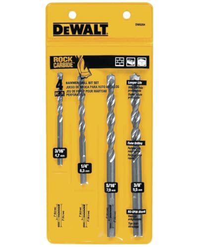 DEWALT Steinbohrer-Set, Percussion, 4-teilig (DW5204) von DEWALT