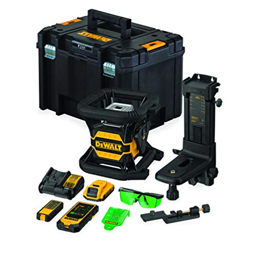 Dewalt Rotationslaser Grün DCE080D1GS (18V, 2.0Ah, vollautomatischer Rotationslaser mit Lotfunktion, Laserklasse 2, 510-530 nm Laserwellenlänge, inkl. Akku, Ladegerät, Zubehör & Tstak Koffer) von Dewalt