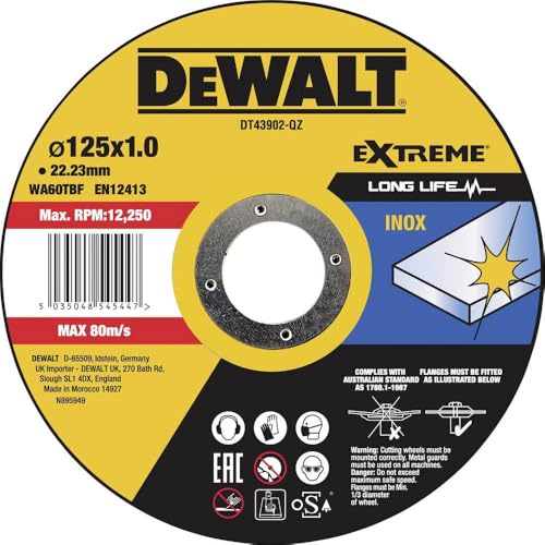 DEWALT Trennscheibe Edelstahl flach 125x1mm DEWALT Trennscheibe Edelstahl flach 125x1mm von DEWALT
