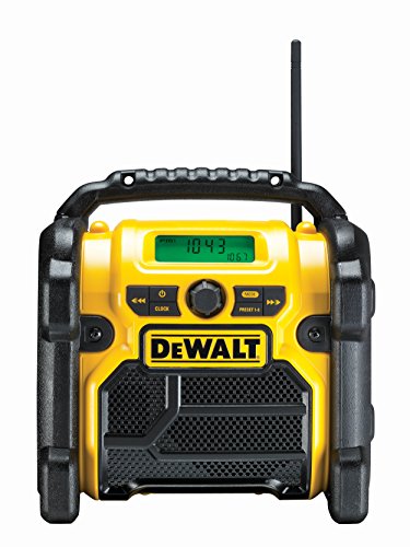 DEWALT Baustellenradio DCR019 – 2in1 Akku Radio & Netz Radio mit AUX-Eingang, robustem Gehäuse, Kabelaufbewahrung, flexibler Antenne und Überrollbügel – Tragbares Radio zum Empfang analoger Signale von Dewalt