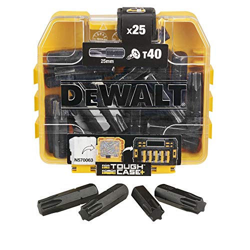Dewalt Extreme Schrauberbit-Pack DT70559T (T40, Gesamtlänge 25 mm, 25 Stück in Tic Tac Box, hochwertige Bits, extrem widerstandsfähig, passend für ToughCase+ & TSTAK Caddy) von DEWALT