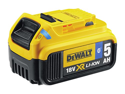 DeWalt Ersatz-Akku (18 Volt, 5,0 Ah XR-Akku mit Bluetooth-Technologie, kompatibel mit allen 18 Volt XR Akku-Maschinen von DeWalt, mit LED-Ladekapazitätsanzeige, problemloser Langzeiteinsatz) DCB184B von Dewalt