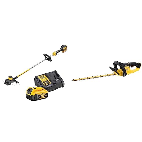 DeWalt Rasentri mmer & bürstenlose Akku-Heckenschere/Strauchschere (18V, 55 cm Schwertlänge, 25 mm Schnittstärke, Lieferung ohne Akku und Ladegerät), ‎DCMHT563N-XJ von DEWALT