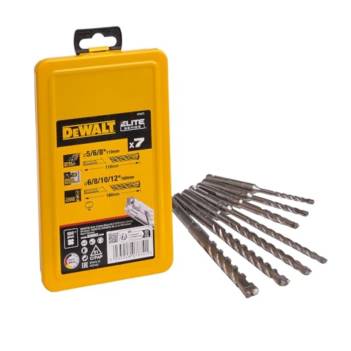 DEWALT XLR SDS Plus Ha mmerbohrer- Set (7-tlg., Vollhartmetallkopf, ø 5, 2x 6, 2x 8, 10, 12 mm, in Metallkassette) DT8976 von Dewalt