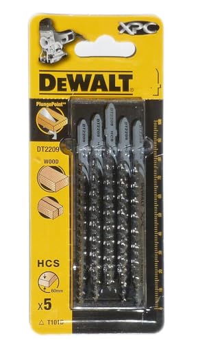 DeWalt XPC Holzstichsägeblätter (100-70-4.2 mm, max. Schnitttiefe 60 mm, HCS (Clean Wood) T-Aufnahme) DT2209 von DEWALT