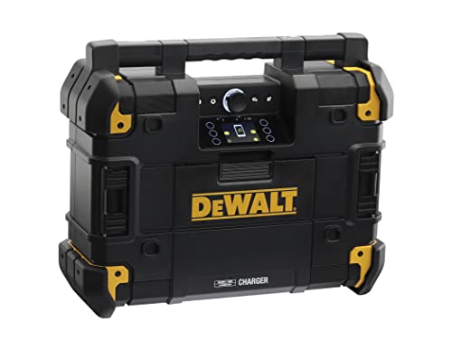 DEWALT Akku- & Netz-Radio (passend zum T-Stak-Boxen-System, mit Ladestation, DAB+ & AM/FM-Baustellenradio, IP54, Betrieb über Akku oder 230-Volt-Anschluss, Lieferung ohne Akku & Ladegerät) DWST-81078 von DeWalt