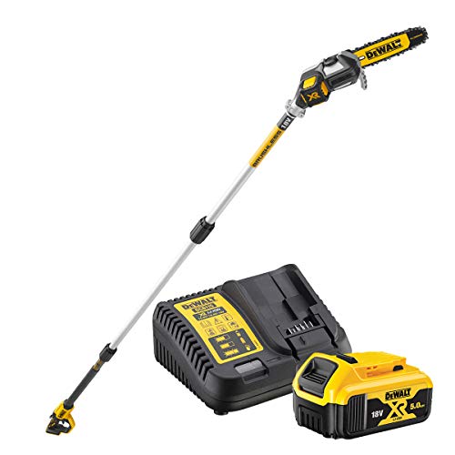 DEWALT Podadora de pÚrtiga sin escobillas, Multicolor, DEWALT DCMPS567P1-QW - Podadora de pértiga XR 18V con 1 batería Li-Ion 5,0Ah von DEWALT