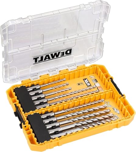 DEWALT Extreme Full Carbide SDS-plus Hammerbohrer-Set DT70752 (10-teiliges Set, in ToughCase+, kompatibel mit Tstak Aufbewahrungssystem, Größen 5-12 mm, Länge 110 mm + 160 mm) Gelb/Schwarz von DeWalt