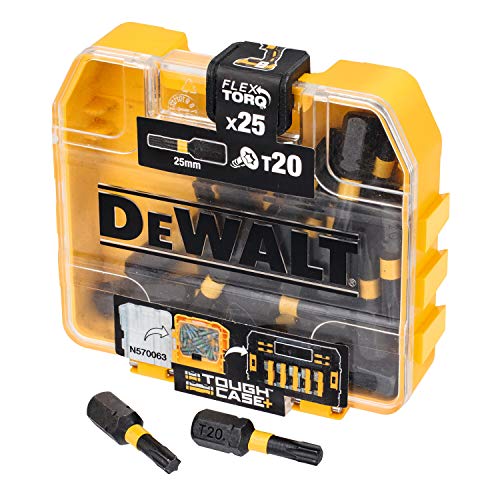 Dewalt Extreme Impact Torsion Schrauberbit-Pack DT70557T (T20, Gesamtlänge 25 mm, 25 Stück in Tic Tac Box, hochwertige Bits, extrem widerstandsfähig, passend für ToughCase+ & TSTAK Caddy) von DEWALT