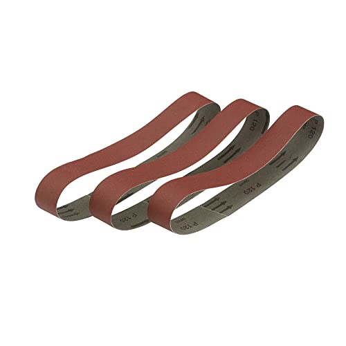 DEWALT Schleifbänder für Stationärschleifer DT3353 (Mehrzweck - für Metall, Holz und Lack, 120er Körnung, 45x715 mm, hochfestes und flexibles Gewebe der Klasse X), 3 Stück DT3353-QZ Rot von Dewalt
