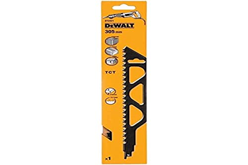 Dewalt Spezial-Säbelsägeblatt DT2421 (305mm Gesamtlänge, Zahnteilung: 12.7 mm, Blattstärke: 1,5 mm, für Porenbeton, Ziegelstein und Fiber-Zement bis 250 mm), 1 Stück von DEWALT