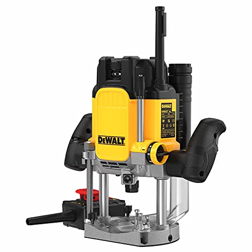 Dewalt 2.300 Watt Oberfräse DWE627KT (Leerlaufdrehzahl 9.000-22.000 min-1, Fräskorbhub 80 mm, max. Fräs-ø 50 mm, mit Sanftanlauf & Parallelanschlag, inkl. Zubehör, Absaug-Adapter & T STAK Box VI) von DEWALT