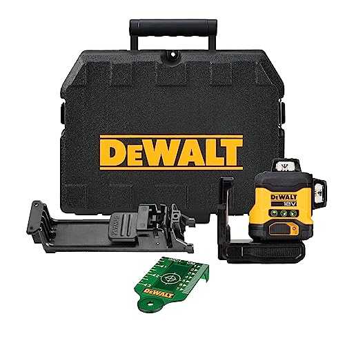 Dewalt 360° Akku-Multilinienlaser Grün DCLE34031N (selbstnivellierend, Genauigkeit +/- 0,3mm/m, kompatibel mit 18V XR Akkus, inkl. Koffer, Wandhalterung, Zieltafel, Lieferung ohne Akku & Ladegerät) von Dewalt