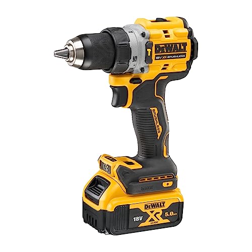 Dewalt 18V Akku-Schlagbohrschrauber DCD805P2T (bürstenloser Motor, 2-Gang-Vollmetallgetriebe, mit LED-Arbeitslicht, inkl. 2x 5.0Ah XR Akkus, Ladegerät & TSTAK-Box) von Dewalt