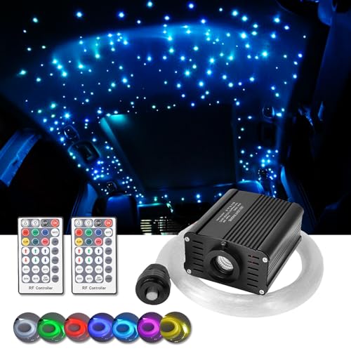 DEWEL Glasfaser LED Licht, 16W RGBW, 150PCS, Sternenhimmel Glasfaser mit Fernbedienung, Glasfaser Licht für Schlafzimmer, Hochzeit, Weihnachten, Esszimmer, Heimdekorationen, Party, Pools, KTV, DISCO von DEWEL