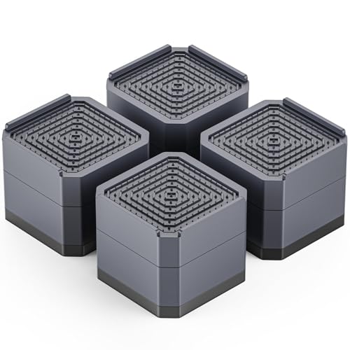 DEWEL 4 Stück Waschmaschine Füße, Trockner Fußpolster, Grau Möbelerhöhungen - Möbelerhöher für Kühlschrank, Bett, Tischer, Stuhler, Sofaer(2-lagig 7,2 cm) DEWEL 4 Stück Waschmaschine Füße, Trockner Fußpolster, Grau Möbelerhöhungen - Möbelerhöher für Kühlschrank, Bett, Tischer, Stuhler, Sofaer(2-lagig 7,2 cm) von DEWEL