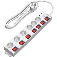 DEWENWILS 6-fach Steckdosenleiste mit USB, einzeln schaltbar, Überlastschutz von DEWENWILS