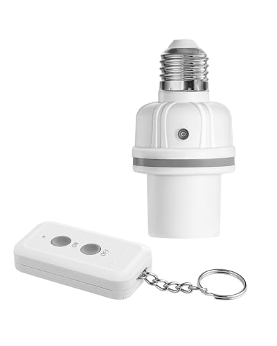 DEWENWILS Funk Lampenfassung, Glühbirnenfassung für E27 Lampensockel, E27 Fassung Funkschalter Set für LED Glühbirne, 30M Reichweite, Kabellose, Weiß von DEWENWILS