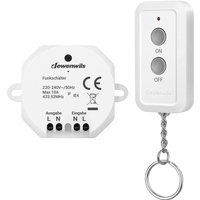 DEWENWILS Funkschalter Set mit Handsender, Funksender Wandsender Licht 230V 2300W, Weiß von DEWENWILS