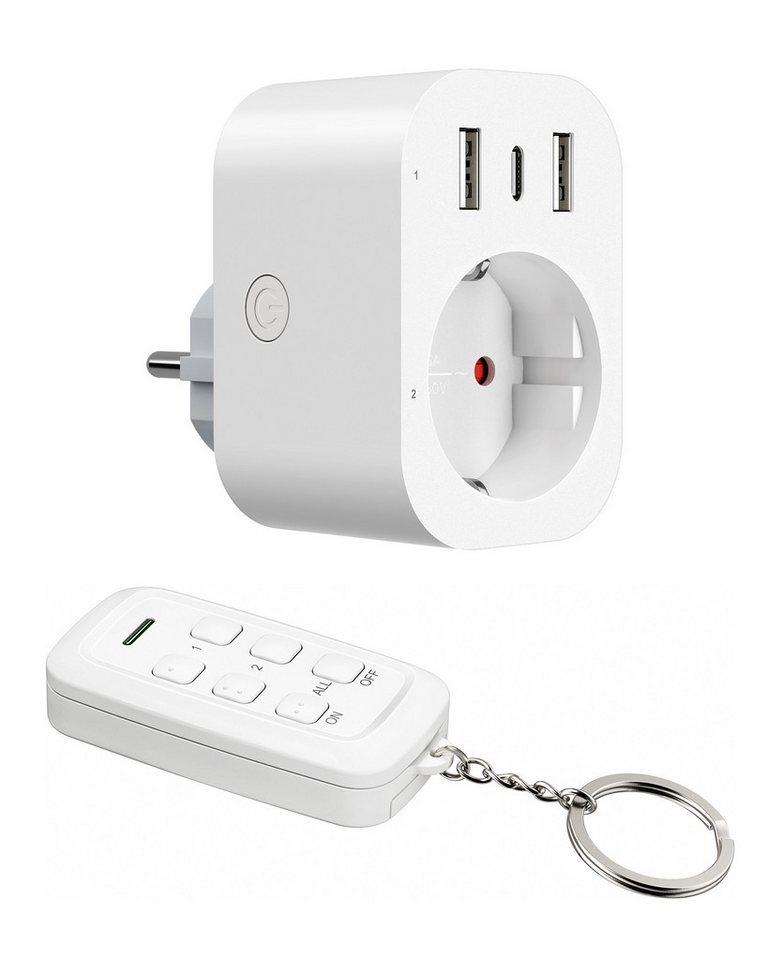 DEWENWILS Funksteckdose mit Fernbedienung, max. 3680 W, 1-St., 4-in-1 Mehrfachsteckdose mit USB DEWENWILS Funksteckdose mit Fernbedienung, max. 3680 W, 1-St., 4-in-1 Mehrfachsteckdose mit USB von DEWENWILS