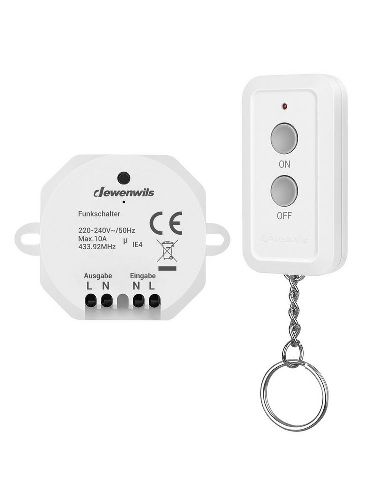 DEWENWILS Licht-Funksteuerung Funkschalter-Set, für Wohnzimmer, Schlafzimmer, Küche, Kinderzimmer, Innenraum, 1-tlg. DEWENWILS Licht-Funksteuerung Funkschalter-Set, für Wohnzimmer, Schlafzimmer, Küche, Kinderzimmer, Innenraum, 1-tlg. von DEWENWILS