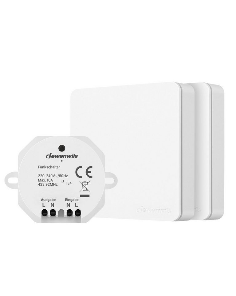 DEWENWILS Licht-Funksteuerung Funkschalter-Set, für Wohnzimmer, Schlafzimmer, Küche, Kinderzimmer, Innenraum, 2-tlg. DEWENWILS Licht-Funksteuerung Funkschalter-Set, für Wohnzimmer, Schlafzimmer, Küche, Kinderzimmer, Innenraum, 2-tlg. von DEWENWILS